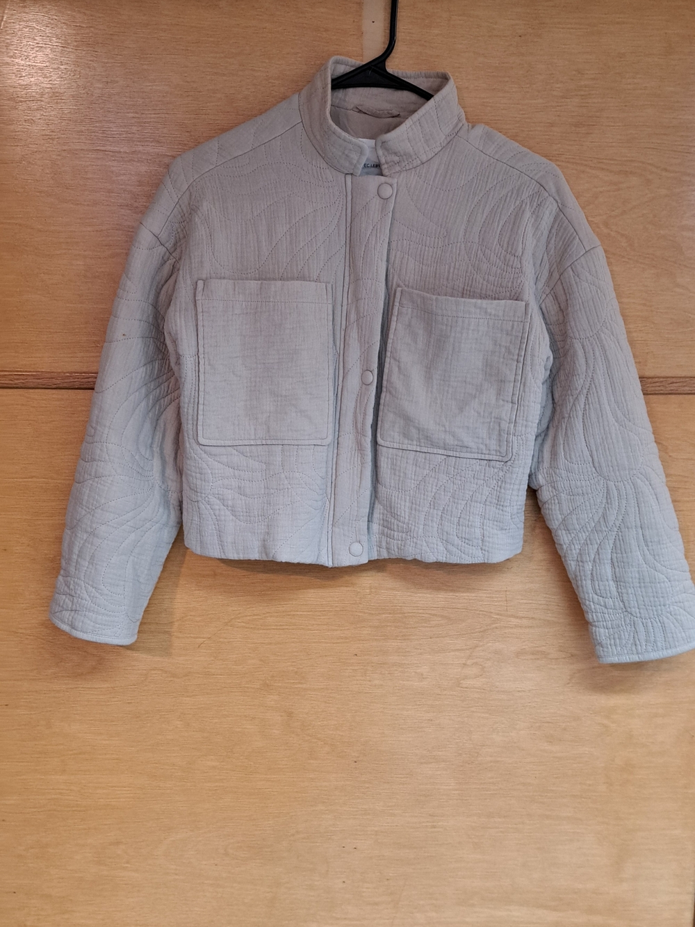 Avec Les Filles Light Cream Quilted Cropped Jacket - Women Size Xs